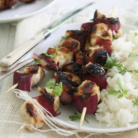 Honey lime chicken skewers