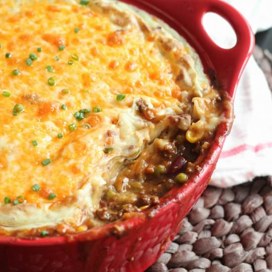 BBQ Chili Shepherd’s Pie