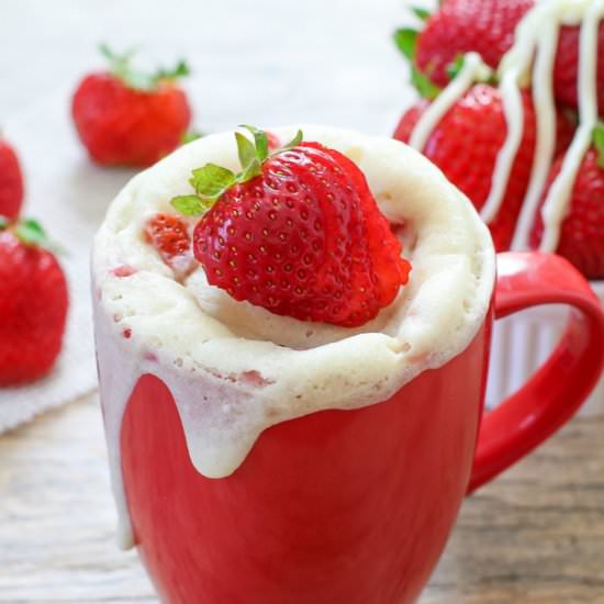 Strawberries and Cream Mug Cake