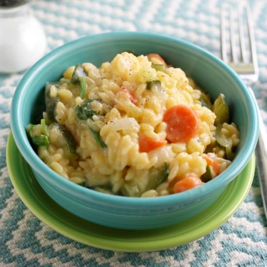 Creamy Vegan Orzo With Vegetables
