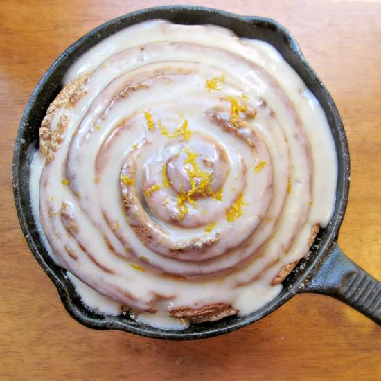 Orange Spiced Skillet Cinnamon Rolls