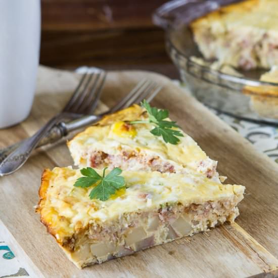 Crustless Potato Bacon Quiche