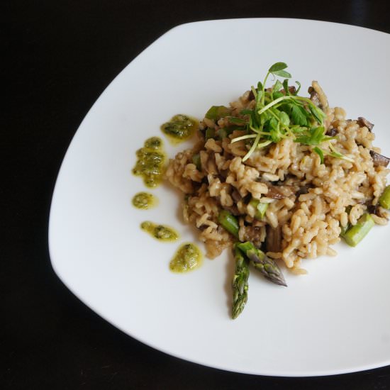 Mushroom Asparagus Risotto