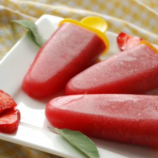 Strawberry Sage Popsicles