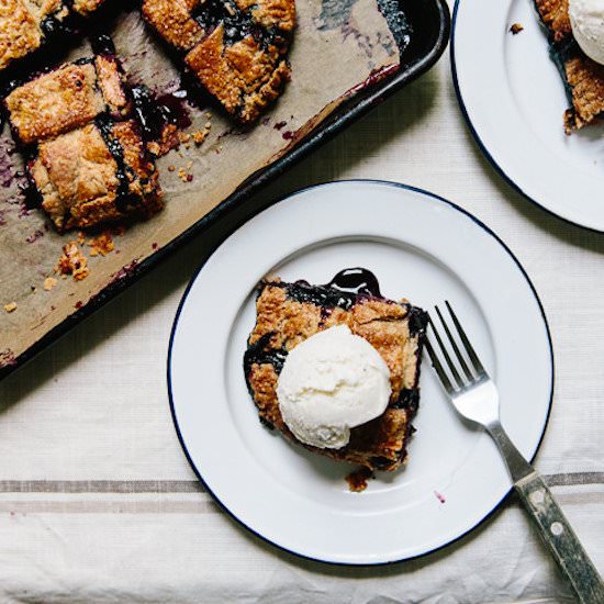 Blueberry and Rye Slab Pie