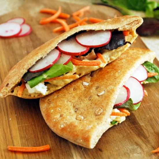Hummus Stuffed Pitas