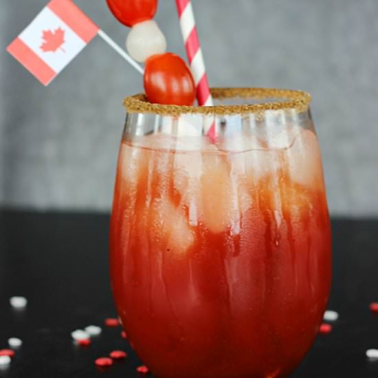 Canadian Caesar Cocktail with Rum