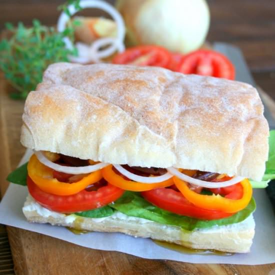 Vegetable Sandwich with Thyme Feta