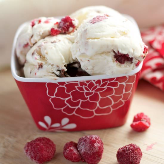 Raspberry Nutella Swirl Ice Cream
