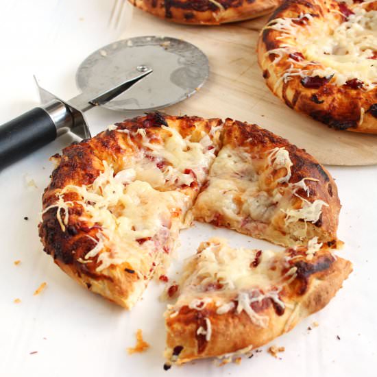 Personal Reuben Pizzas