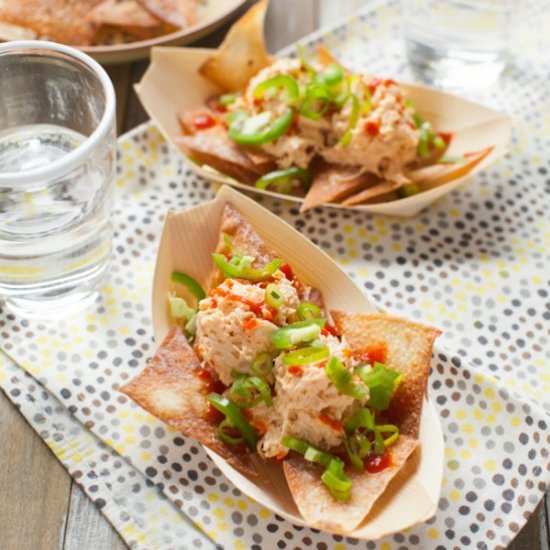 Spicy Crab Wonton Nachos