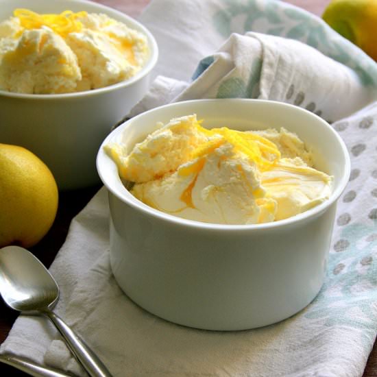 Lemon Curd Swirl Ice Cream