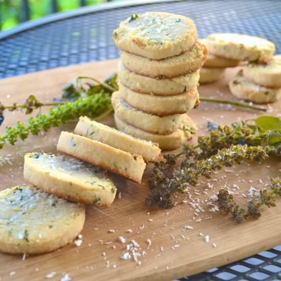 Coconut Basil Shortbread Cookies