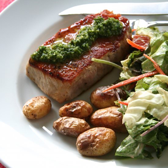 Pork & Garlic Scape Chimichurri
