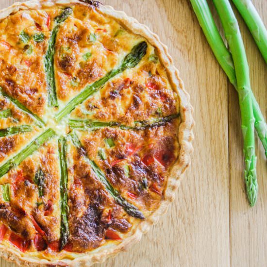 Asparagus and Cheddar Quiche