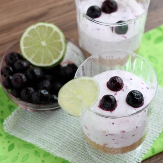 Blueberry Lime No Bake Cheesecake
