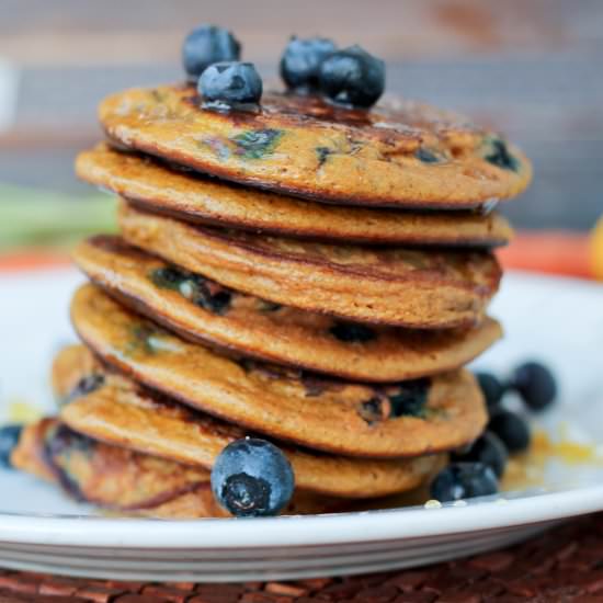 Paleo Carrot Blueberry Pancakes