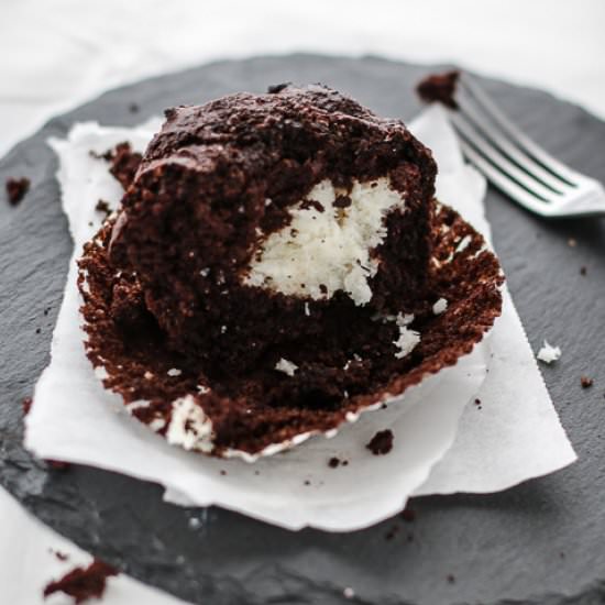 Chocolate Coconut Cream Muffins