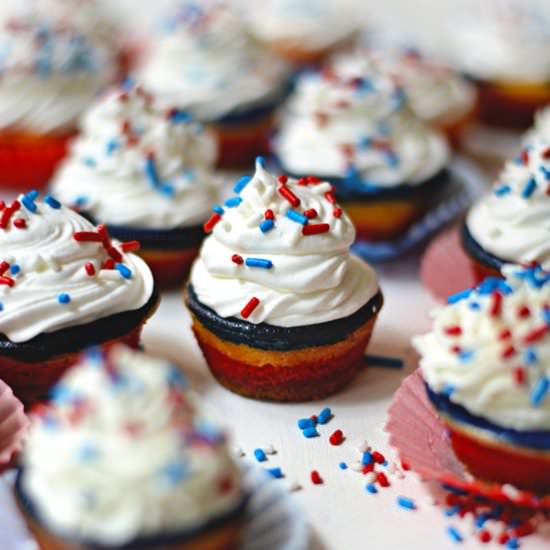 Red, White, and Blue Cheesecakes
