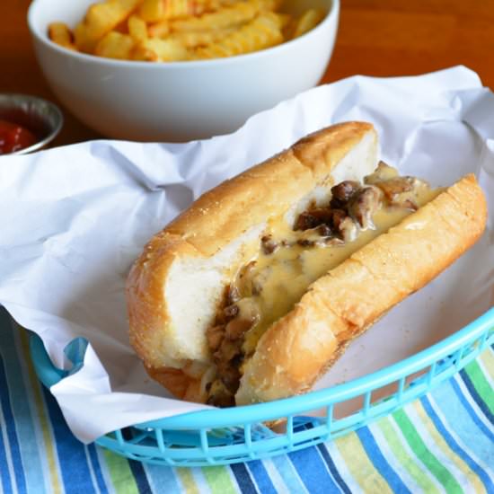 Mushroom “Steak” Sandwich with Whiz