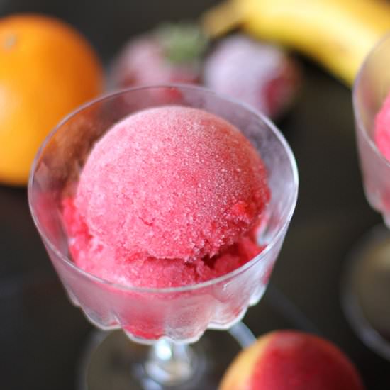 Strawberry, Nectarine,Orange Sorbet