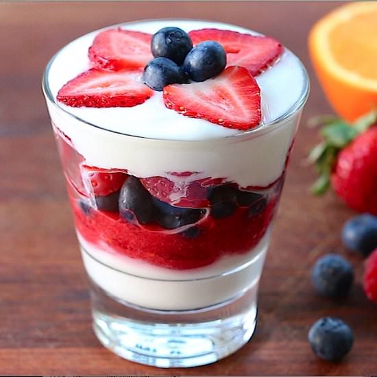 Patriotic berries parfait