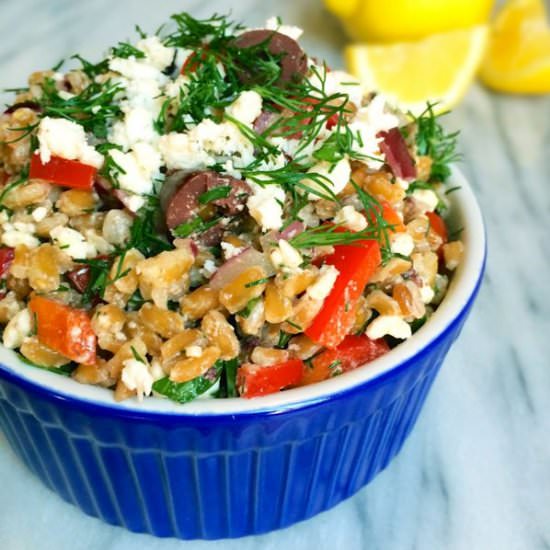 Greek Style Farro Salad
