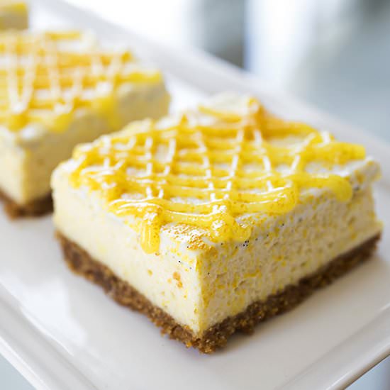 Lemony “Sunshine” Cheesecake Bars