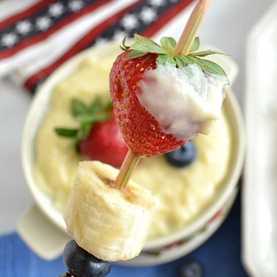 Fruit Kabobs with Vanilla Dip