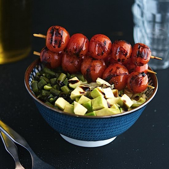 Chopped Salad with Grilled Tomatoes