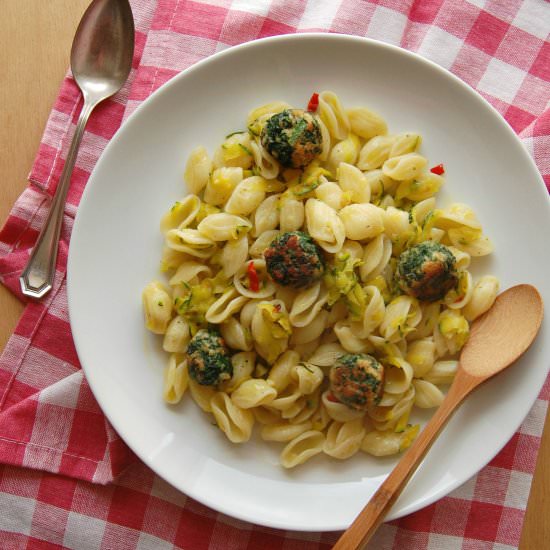 Orecchiette with squash sauce