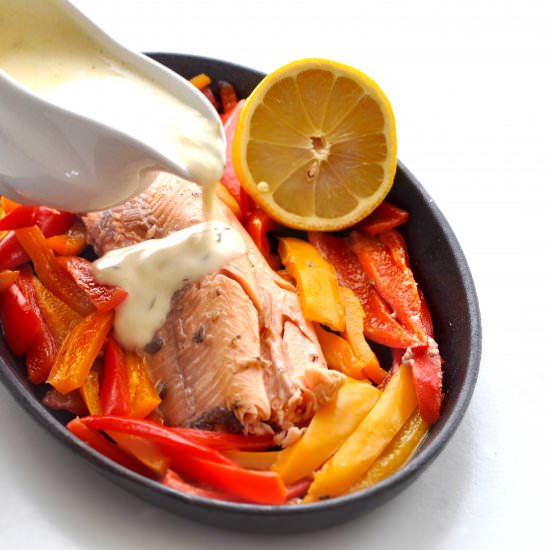 Rainbow Trout with Roasted Chiquino