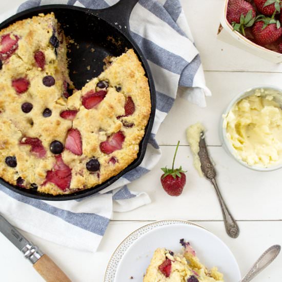 Berry Cornmeal Skillet Cake