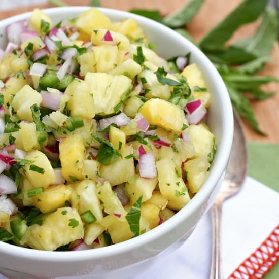 Fresh Pineapple Mint Salsa