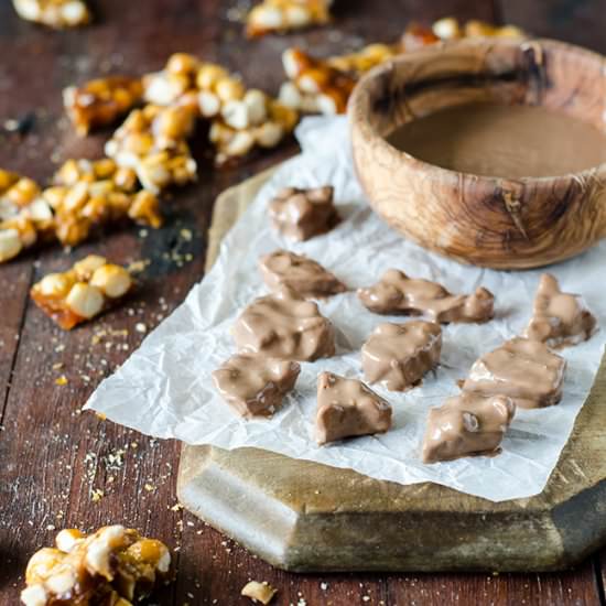 Chocolate Covered Macadamia Brittle