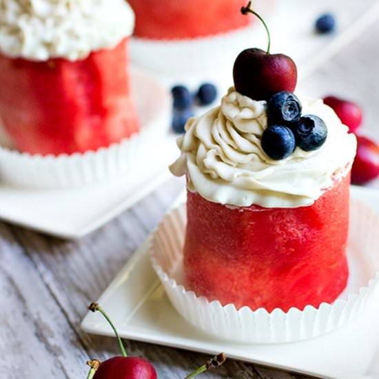 No Bake Watermelon “Cupcakes”