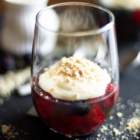 Berry Jelly with Vanilla Custard
