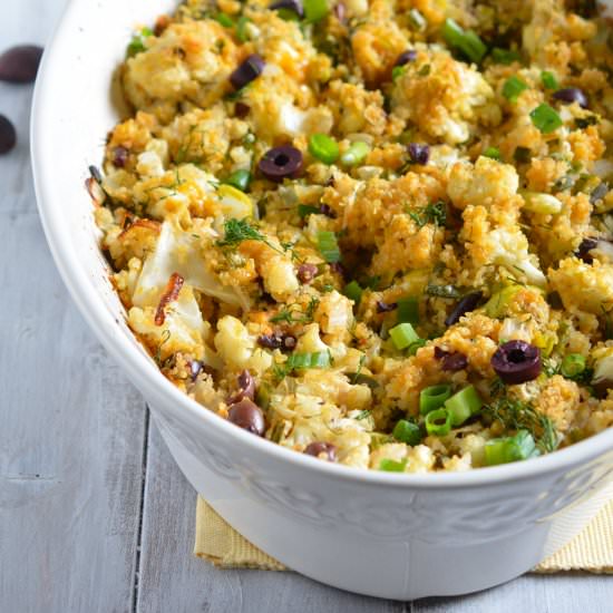 Cheesy Quinoa & Cauliflower Bake