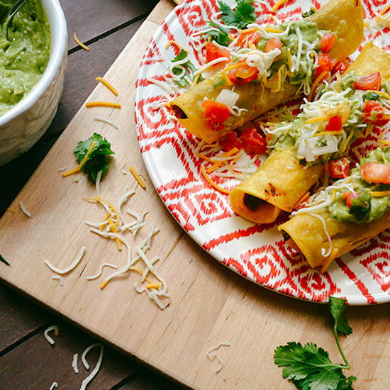 Black bean flautas
