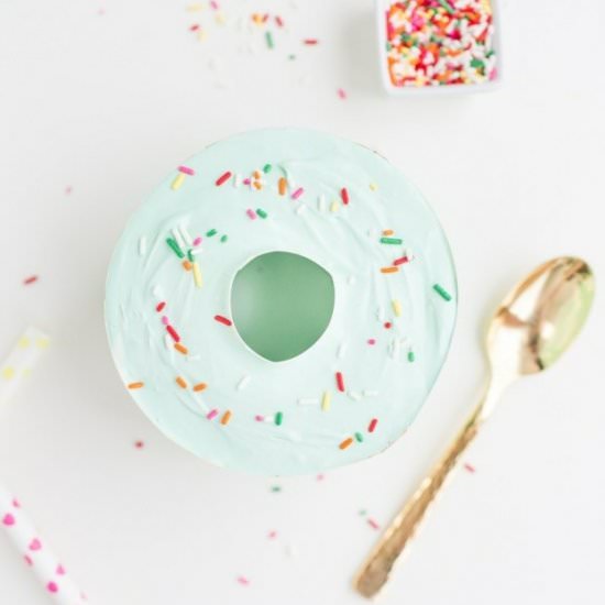 Donut shaped ice cream cake