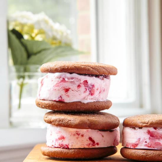 Strawberry Ice Cream Sandwiches