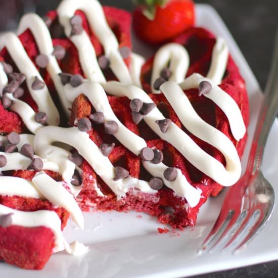 Healthy Red Velvet Waffles