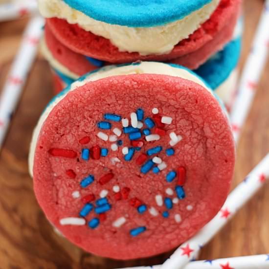 Patriotic Ice Cream Sandwiches