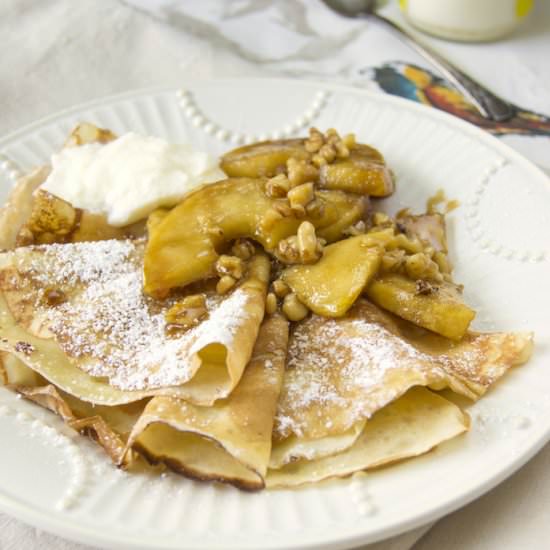 Caramelized Apple and Cognac Crepes