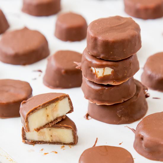 Chocolate Dipped Frozen Banana Bite
