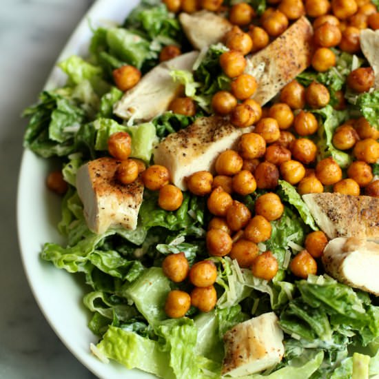 Chicken Caesar w/ Chickpea Croutons
