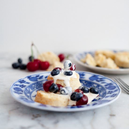 Cream Biscuits with Summer Fruit