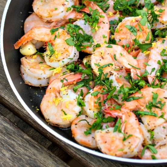 4-minute spicy garlic shrimp