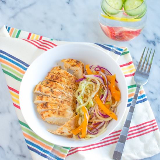 Baked Chicken & Cucumber Salad