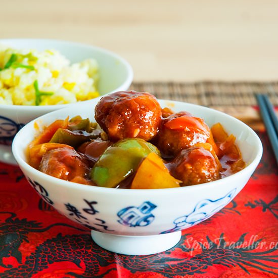 Sweet and sour chicken meatballs
